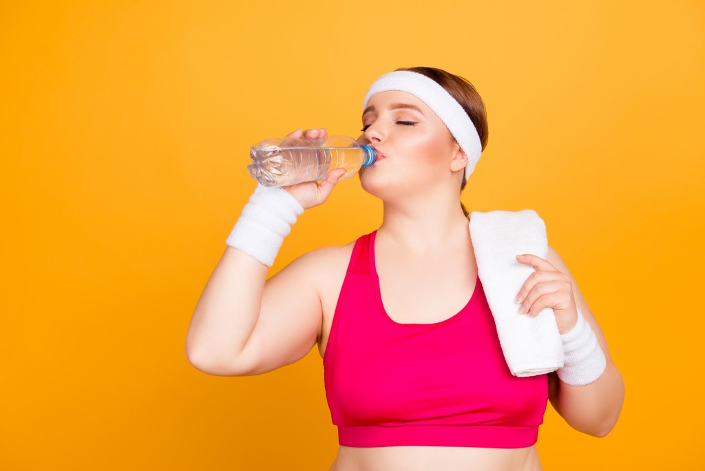 woman drinking water