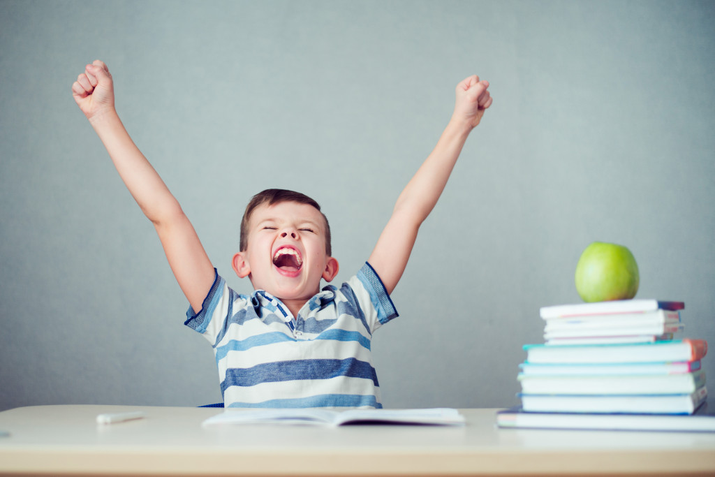 Happy child in school