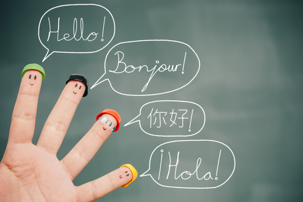 fingers greeting hello in different language